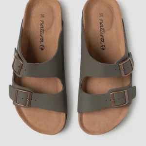 Sandalia doble hebilla ergonómica napa