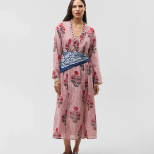 Vestido rosetón burgundy