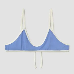 Sujetador bikini azul ribete