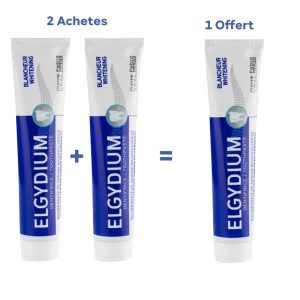 2 x ELGYDIUM DENTIFRICE BLANCHEUR 75 ML Achetes + 1 Offert
