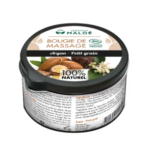 Bougie de massage naturelle – Argan / Petit Grain (BIO)