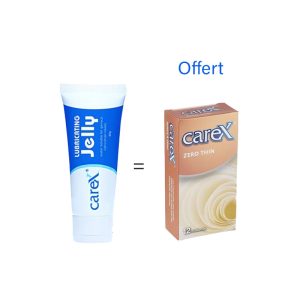 CAREX GEL LUBRIFIANT JELLY 60G Achete + CAREX ZERO THIN BOÎTES DE12 OFFERT