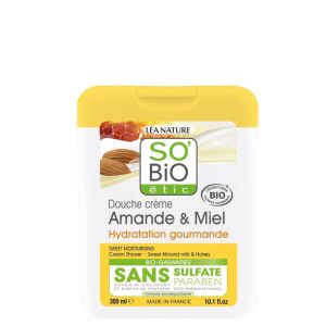SO BIO DOUCHE CREME HYDRATATION GOURMANDE A L&rsquo;AMANDE DOUCE ET MIEL 300ML
