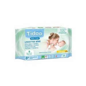 Tidoo Lingettes Compostables au calendula et Parfum Naturel X58