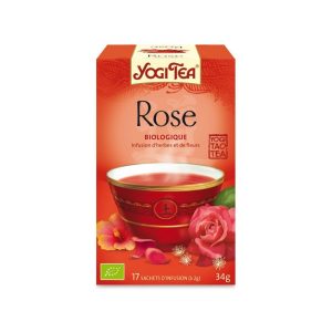 YOGI TEA Rose 17x 2g ( Hibiscus, fleurs de camomille, fleurs de sureu, pétales de rose rouge, fleurs de lavande)